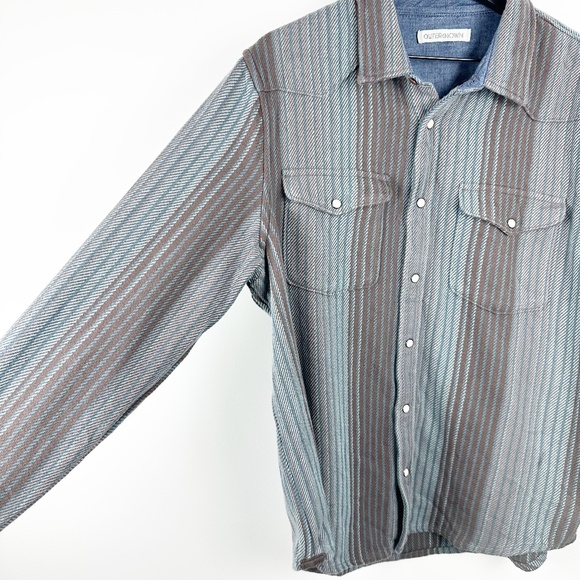 OUTERKNOWN LONG SLEEVE BUTTON UP STRIPED SHIRT - Picture 4 of 9